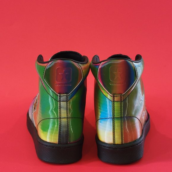Converse Pro Leather High 'Spectrum' Iridescent Unisex Sneakers 170494C NWT - Picture 5 of 6